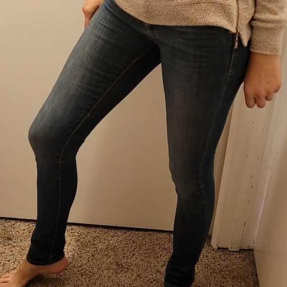 Skinny blue washed out look jeans size 1 - Picture 8 of 12